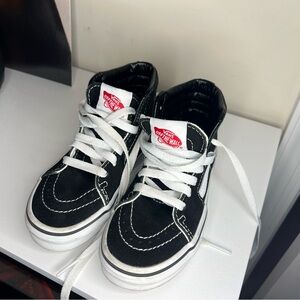 Vans Kids Black and White High-Top Sneakers